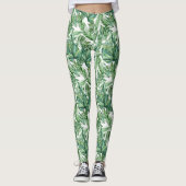 Tropische Blätter Wasserfarbe Leggings (Vorderseite)