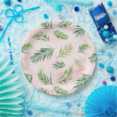 Tropische Blätter Wasserfarbe Luau Party Papier Te Pappteller (Party)
