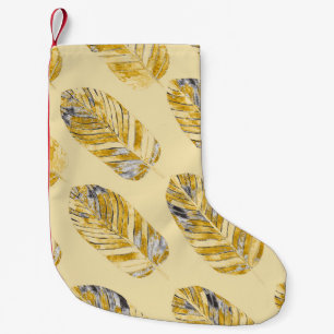 Tropische Blätter Wasserfarbe Modernes Muster Kleiner Weihnachtsstrumpf