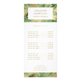 Tropische Blätter Wasserfarbe Muster auf Imitaten  Werbekarte