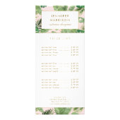 tropische Blätter Wasserfarbe Muster auf rosa Werbekarte (Vorne)