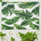 Tropische Blätter Wasserfarbe Muster Küchentuch (Gefaltet)