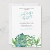 Tropische Blätter Wasserfarbe Probe Abendessen (Vorderseite)