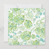 Tropische Blätter Wasserfarben Hochzeit Einladung (Rückseite)