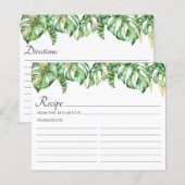 Tropische Blätter Wasserfarben-Rezept-Karte (Vorne/Hinten)