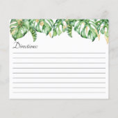 Tropische Blätter Wasserfarben-Rezept-Karte (Rückseite)