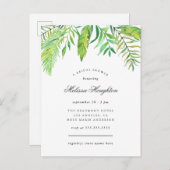 Tropische Blätter Wasserfarben Sommer Brautparty Einladungspostkarte (Vorne/Hinten)