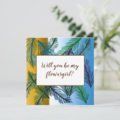 Tropische Blätter, Werden Sie meine Blumenkarten s Dankeskarte (Stehend Vorderseite)