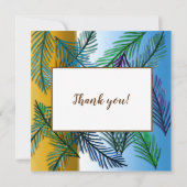 Tropische Blätter, Werden Sie meine Blumenkarten s Dankeskarte (Rückseite)
