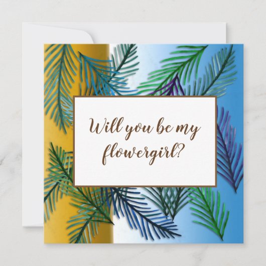 Tropische Blätter, Werden Sie meine Blumenkarten s Dankeskarte (Vorderseite)