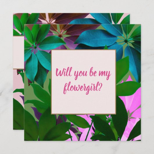 Tropische Blätter, Werden Sie meine Blumenkarten s Dankeskarte (Vorne/Hinten)