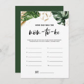 Tropische Blätter wie alt war Mama Baby Duschkarte Begleitkarte (Vorne/Hinten)