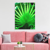 Tropische Blätter, Windmühle, dunkelgrüne Palme Leinwanddruck (Insitu (Wohnzimmer))