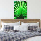 Tropische Blätter, Windmühle, dunkelgrüne Palme Leinwanddruck (Insitu (Schlafzimmer))