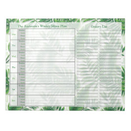 Tropische Blätter Wöchentlicher Personalisierter M Notizblock