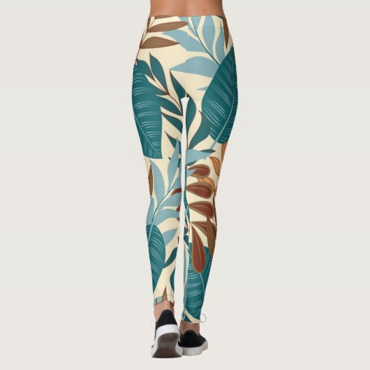 Tropische Blätter - wunderschönes Muster Leggings (Rückseite)
