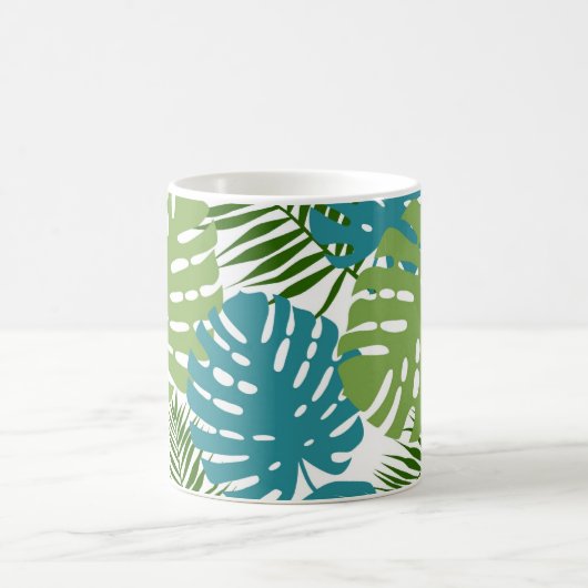 Tropische Blätter, wunderschönes Muster, Napkins Kaffeetasse (Mittel)