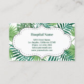 Tropische Blätter Zahnarztklinikzahnärzte Visitenkarte (Rückseite)