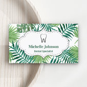 Tropische Blätter Zahnarztklinikzahnärzte Visitenkarte