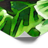 Tropische Blätter, Zebra-Pflanze, dunkelgrün Poster (Ecke)