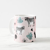 Tropische Blätter Zebras Krawatte-Farbmuster Kaffeetasse (Vorderseite Links)