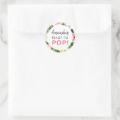 Tropische Blätter zum Pop Babyduschenaufkleber ber Runder Aufkleber (Tasche)