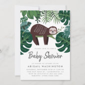Tropische Blätterschläfer-Baby-Dusche Einladung (Vorderseite)
