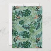 Tropische Blätterschläfer-Baby-Dusche Einladung (Rückseite)