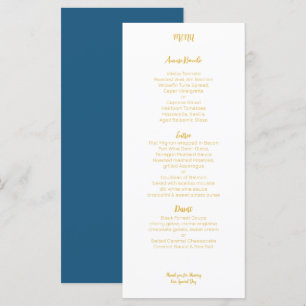 Tropische Blattgoldene Palmwedelhochzeit Menükarte