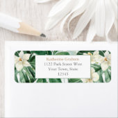 Tropische Blattgrün-weiße Rücksendeadresse (Insitu)