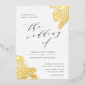 Tropische Blatthochzeit Folieneinladung (Vorderseite)