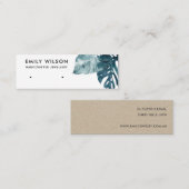 TROPISCHE BLAUE MOSTERA FAUNA STUD EARRING DISPLAY MINI VISITENKARTE (Vorne/Hinten)