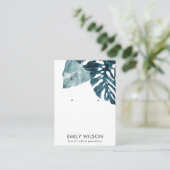 TROPISCHE BLAUE MOSTERA FAUNA STUD EARRING DISPLAY VISITENKARTE (Stehend Vorderseite)