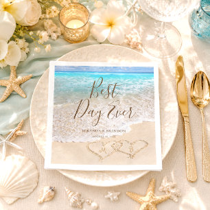 Tropische blaue Ozean-Strand-Hochzeit - Der beste Serviette