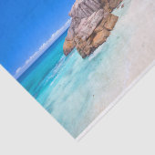 Tropische blaue Seesandy-Strand-Insel Seidenpapier (Ausschnitt)