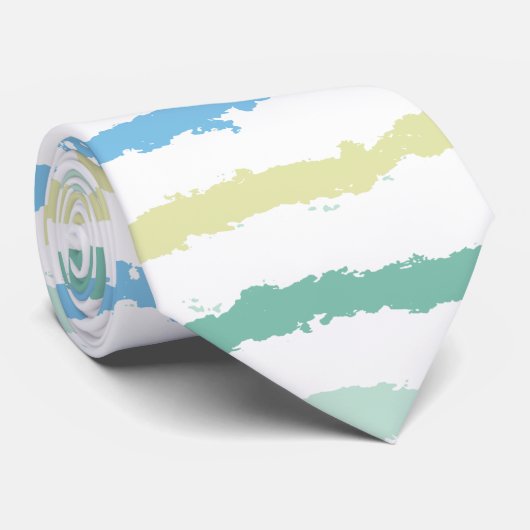 Tropische blaue tadellose gelbe Streifen Krawatte (Gerollt)