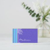 Tropische blaue u. lila Streifen; Gestreift Visitenkarte (Stehend Vorderseite)