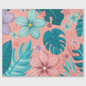 Tropische Bliss-Blüte mit pastellfarbenen Blätter  Geschenkpapier (Flach)