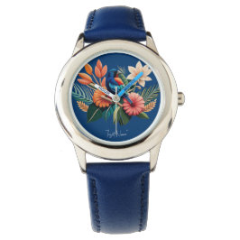 Tropische Bliss: Eine lebendige Fusion der Flora Armbanduhr