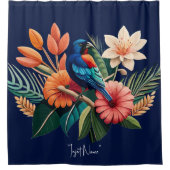 Tropische Bliss: Eine lebendige Fusion der Flora Duschvorhang (Vorderseite)