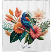 Tropische Bliss: Eine lebendige Fusion der Flora Duschvorhang (Vorderseite)