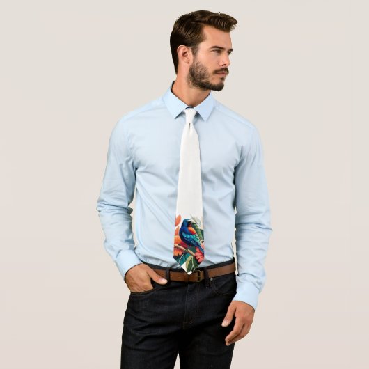 Tropische Bliss: Eine lebendige Fusion der Flora Krawatte (Beispiel)