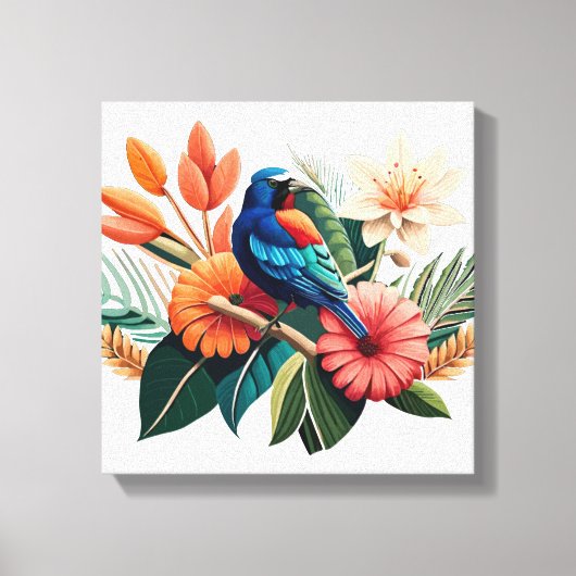 Tropische Bliss: Eine lebendige Fusion der Flora Leinwanddruck (Vorderseite)