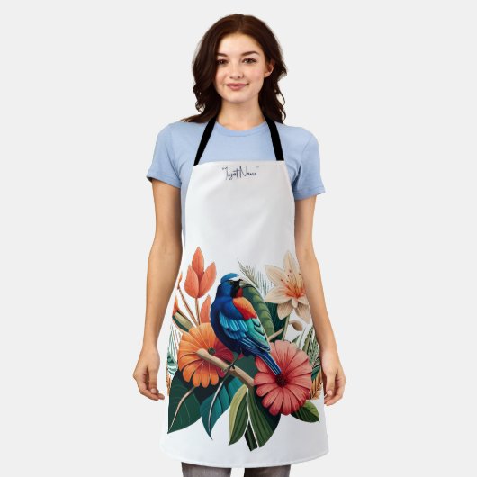 Tropische Bliss: Eine lebendige Fusion der Flora Schürze (Getragen)