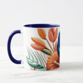 Tropische Bliss: Eine lebendige Fusion der Flora Tasse (Links)