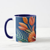 Tropische Bliss: Eine lebendige Fusion der Flora Tasse (Links)