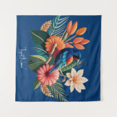 Tropische Bliss: Eine lebendige Fusion der Flora Wandteppich (Vorderseite (Horizontal))