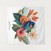 Tropische Bliss: Eine lebendige Fusion der Flora Wandteppich (Vorderseite (Horizontal))