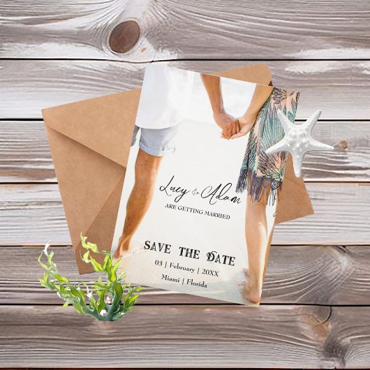 Tropische Bliss-Hochzeit speichern Sie das Datum Save The Date