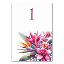 Tropische Bliss-Hochzeitskarte für Wasserfarben Tischnummer